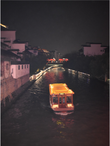 Photo of a traditional Chinese boat taken in Nanjing.